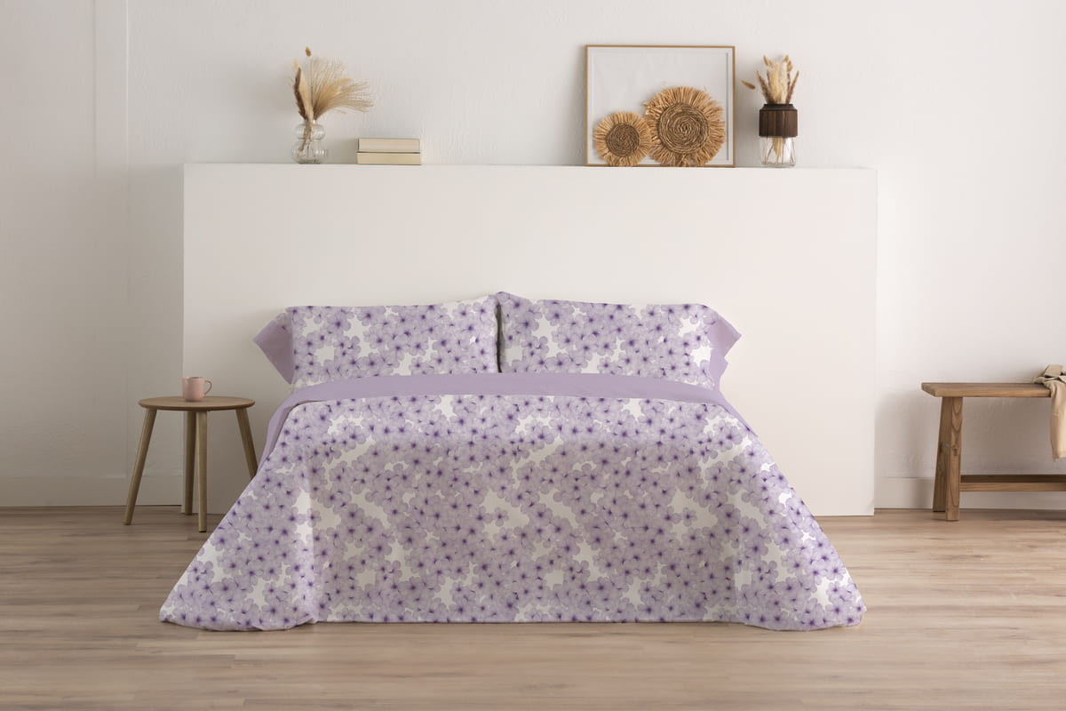 JUEGO SÁBANA ESTAMPADA HORT ROSA